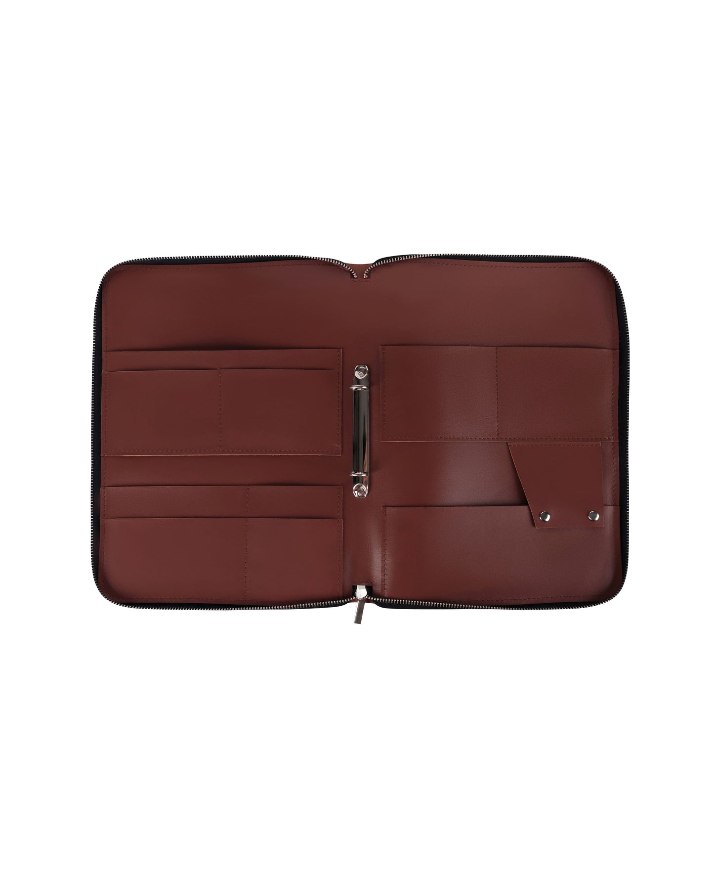 Шкіряна папка для морських документів на блискавці в рудому кольорі
